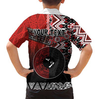 Personalised Aotearoa and Tonga Together Family Matching Off Shoulder Maxi Dress and Hawaiian Shirt Manaia and Tongan Tribal Cross - Taniko and Ngatu Art Tattoo LT03 - Polynesian Pride