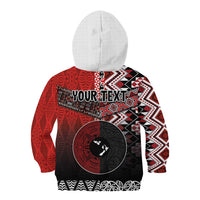 Personalised Aotearoa and Tonga Together Kid Hoodie Manaia and Tongan Tribal Cross - Taniko and Ngatu Art Tattoo LT03 - Polynesian Pride