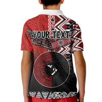 Personalised Aotearoa and Tonga Together Kid Polo Shirt Manaia and Tongan Tribal Cross - Taniko and Ngatu Art Tattoo LT03 - Polynesian Pride