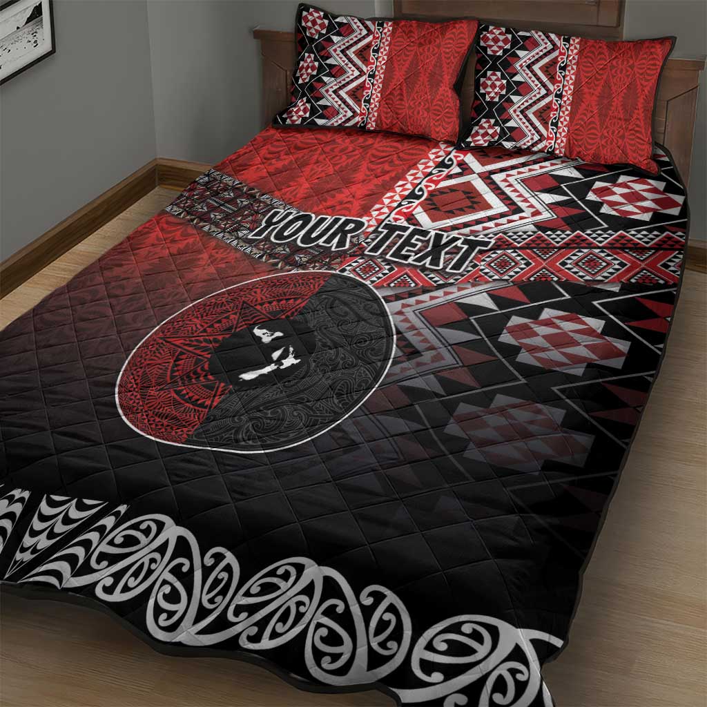 Personalised Aotearoa and Tonga Together Quilt Bed Set Manaia and Tongan Tribal Cross - Taniko and Ngatu Art Tattoo LT03 - Polynesian Pride