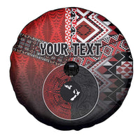 Personalised Aotearoa and Tonga Together Spare Tire Cover Manaia and Tongan Tribal Cross - Taniko and Ngatu Art Tattoo LT03 - Polynesian Pride