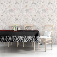 Personalised Aotearoa and Tonga Together Tablecloth Manaia and Tongan Tribal Cross - Taniko and Ngatu Art Tattoo