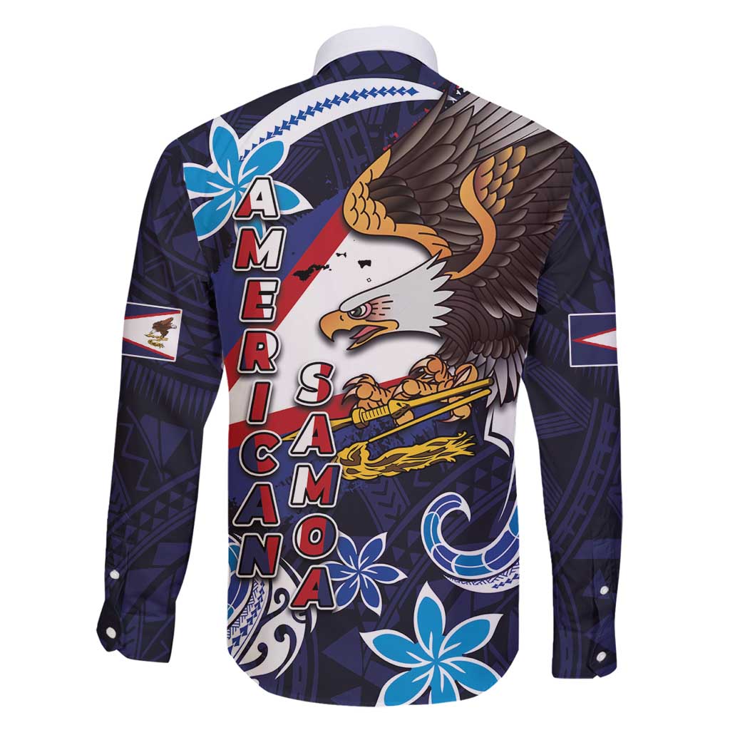 American Samoa Flag Day Family Matching Mermaid Dress and Hawaiian Shirt Bald Eagle with Uatogi and Fue - Polynesian and Floral Tribal Tattoo LT03 - Polynesian Pride