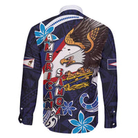 American Samoa Flag Day Family Matching Puletasi and Hawaiian Shirt Bald Eagle with Uatogi and Fue - Polynesian and Floral Tribal Tattoo LT03 - Polynesian Pride