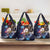 American Samoa Flag Day Grocery Bag Bald Eagle with Uatogi and Fue - Polynesian and Floral Tribal Tattoo