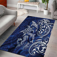New Zealand Connecting with Seas Area Rug Maori Tribal and Sea Animals Tattoo - White Glass Style LT03 - Polynesian Pride
