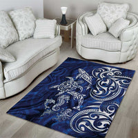 New Zealand Connecting with Seas Area Rug Maori Tribal and Sea Animals Tattoo - White Glass Style LT03 - Polynesian Pride