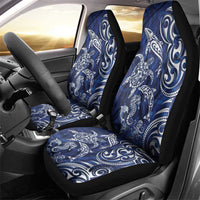 New Zealand Connecting with Seas Car Seat Cover Maori Tribal and Sea Animals Tattoo - White Glass Style LT03 - Polynesian Pride