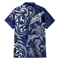 New Zealand Connecting with Seas Family Matching Off Shoulder Short Dress and Hawaiian Shirt Maori Tribal and Sea Animals Tattoo - White Glass Style LT03 - Polynesian Pride