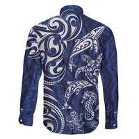 New Zealand Connecting with Seas Family Matching Short Sleeve Bodycon Dress and Hawaiian Shirt Maori Tribal and Sea Animals Tattoo - White Glass Style LT03 - Polynesian Pride