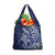 New Zealand Connecting with Seas Grocery Bag Maori Tribal and Sea Animals Tattoo - White Glass Style