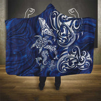 New Zealand Connecting with Seas Hooded Blanket Maori Tribal and Sea Animals Tattoo - White Glass Style LT03 - Polynesian Pride