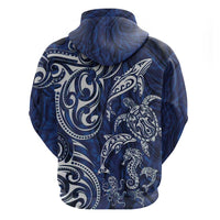 New Zealand Connecting with Seas Hoodie Maori Tribal and Sea Animals Tattoo - White Glass Style LT03 - Polynesian Pride