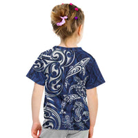 New Zealand Connecting with Seas Kid T Shirt Maori Tribal and Sea Animals Tattoo - White Glass Style LT03 - Polynesian Pride