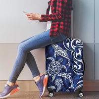 New Zealand Connecting with Seas Luggage Cover Maori Tribal and Sea Animals Tattoo - White Glass Style LT03 - Polynesian Pride