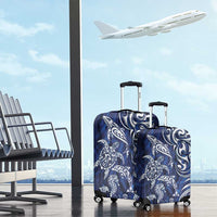 New Zealand Connecting with Seas Luggage Cover Maori Tribal and Sea Animals Tattoo - White Glass Style LT03 - Polynesian Pride