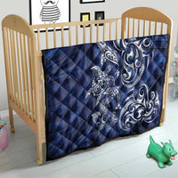 New Zealand Connecting with Seas Quilt Maori Tribal and Sea Animals Tattoo - White Glass Style LT03 - Polynesian Pride