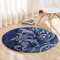 New Zealand Connecting with Seas Round Carpet Maori Tribal and Sea Animals Tattoo - White Glass Style LT03 - Polynesian Pride