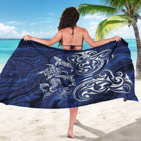 New Zealand Connecting with Seas Sarong Maori Tribal and Sea Animals Tattoo - White Glass Style LT03 - Polynesian Pride