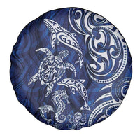 New Zealand Connecting with Seas Spare Tire Cover Maori Tribal and Sea Animals Tattoo - White Glass Style LT03 - Polynesian Pride