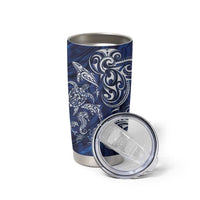 New Zealand Connecting with Seas Tumbler Cup Maori Tribal and Sea Animals Tattoo - White Glass Style LT03 - Polynesian Pride