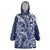 New Zealand Connecting with Seas Wearable Blanket Hoodie Maori Tribal and Sea Animals Tattoo - White Glass Style