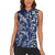 New Zealand Connecting with Seas Women Sleeveless Polo Shirt Maori Tribal and Sea Animals Tattoo - White Glass Style