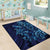 New Zealand Connecting with Seas Area Rug Maori Tribal and Sea Animals Tattoo - Sea Texture Glass Style