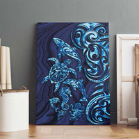 New Zealand Connecting with Seas Canvas Wall Art Maori Tribal and Sea Animals Tattoo - Sea Texture Glass Style LT03 - Polynesian Pride