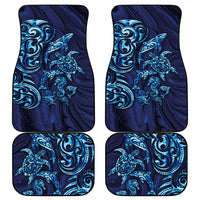 New Zealand Connecting with Seas Car Mats Maori Tribal and Sea Animals Tattoo - Sea Texture Glass Style LT03 - Polynesian Pride