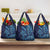 New Zealand Connecting with Seas Grocery Bag Maori Tribal and Sea Animals Tattoo - Sea Texture Glass Style