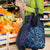 New Zealand Connecting with Seas Grocery Bag Maori Tribal and Sea Animals Tattoo - Sea Texture Glass Style