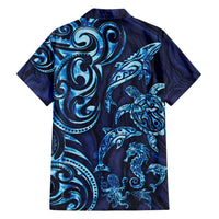 New Zealand Connecting with Seas Hawaiian Shirt Maori Tribal and Sea Animals Tattoo - Sea Texture Glass Style LT03 - Polynesian Pride