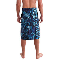 New Zealand Connecting with Seas Lavalava Maori Tribal and Sea Animals Tattoo - Sea Texture Glass Style