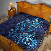 New Zealand Connecting with Seas Quilt Maori Tribal and Sea Animals Tattoo - Sea Texture Glass Style LT03 - Polynesian Pride