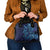 New Zealand Connecting with Seas Shoulder Handbag Maori Tribal and Sea Animals Tattoo - Sea Texture Glass Style