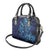 New Zealand Connecting with Seas Shoulder Handbag Maori Tribal and Sea Animals Tattoo - Sea Texture Glass Style
