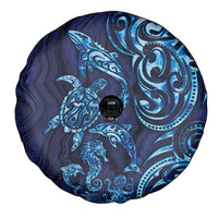 New Zealand Connecting with Seas Spare Tire Cover Maori Tribal and Sea Animals Tattoo - Sea Texture Glass Style LT03 - Polynesian Pride