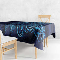 New Zealand Connecting with Seas Tablecloth Maori Tribal and Sea Animals Tattoo - Sea Texture Glass Style LT03 - Polynesian Pride
