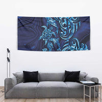 New Zealand Connecting with Seas Tapestry Maori Tribal and Sea Animals Tattoo - Sea Texture Glass Style LT03 - Polynesian Pride