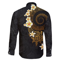 Polynesian Spiral Tribal Tattoo Family Matching Long Sleeve Bodycon Dress and Hawaiian Shirt Golden Color LT03 - Polynesian Pride