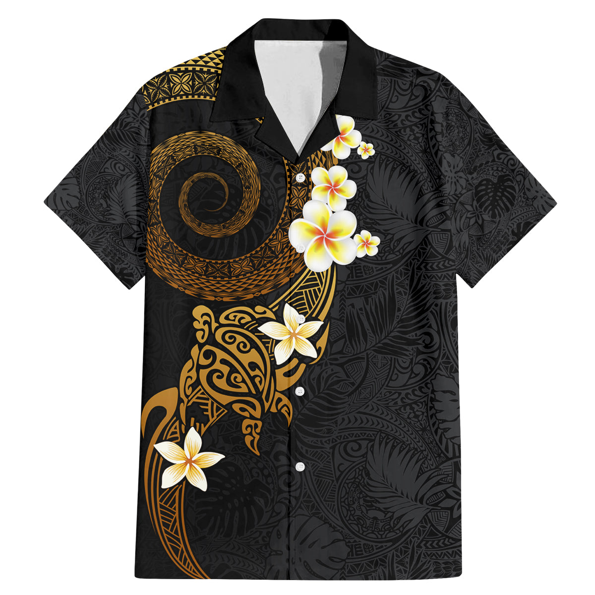 Polynesian Spiral Tribal Tattoo Family Matching Mermaid Dress and Hawaiian Shirt Golden Color LT03 Dad's Shirt - Short Sleeve Yellow - Polynesian Pride