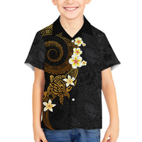 Polynesian Spiral Tribal Tattoo Family Matching Off Shoulder Maxi Dress and Hawaiian Shirt Golden Color LT03 Son's Shirt Yellow - Polynesian Pride