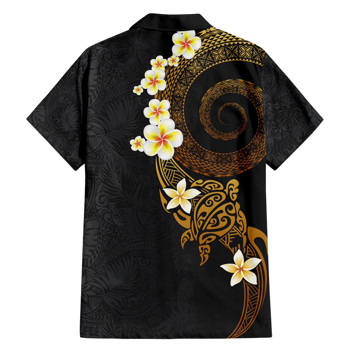 Polynesian Spiral Tribal Tattoo Family Matching Summer Maxi Dress and Hawaiian Shirt Golden Color LT03 - Polynesian Pride