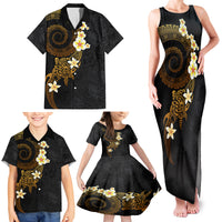 Polynesian Spiral Tribal Tattoo Family Matching Tank Maxi Dress and Hawaiian Shirt Golden Color LT03 - Polynesian Pride