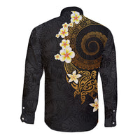 Polynesian Spiral Tribal Tattoo Long Sleeve Button Shirt Golden Color LT03 - Polynesian Pride