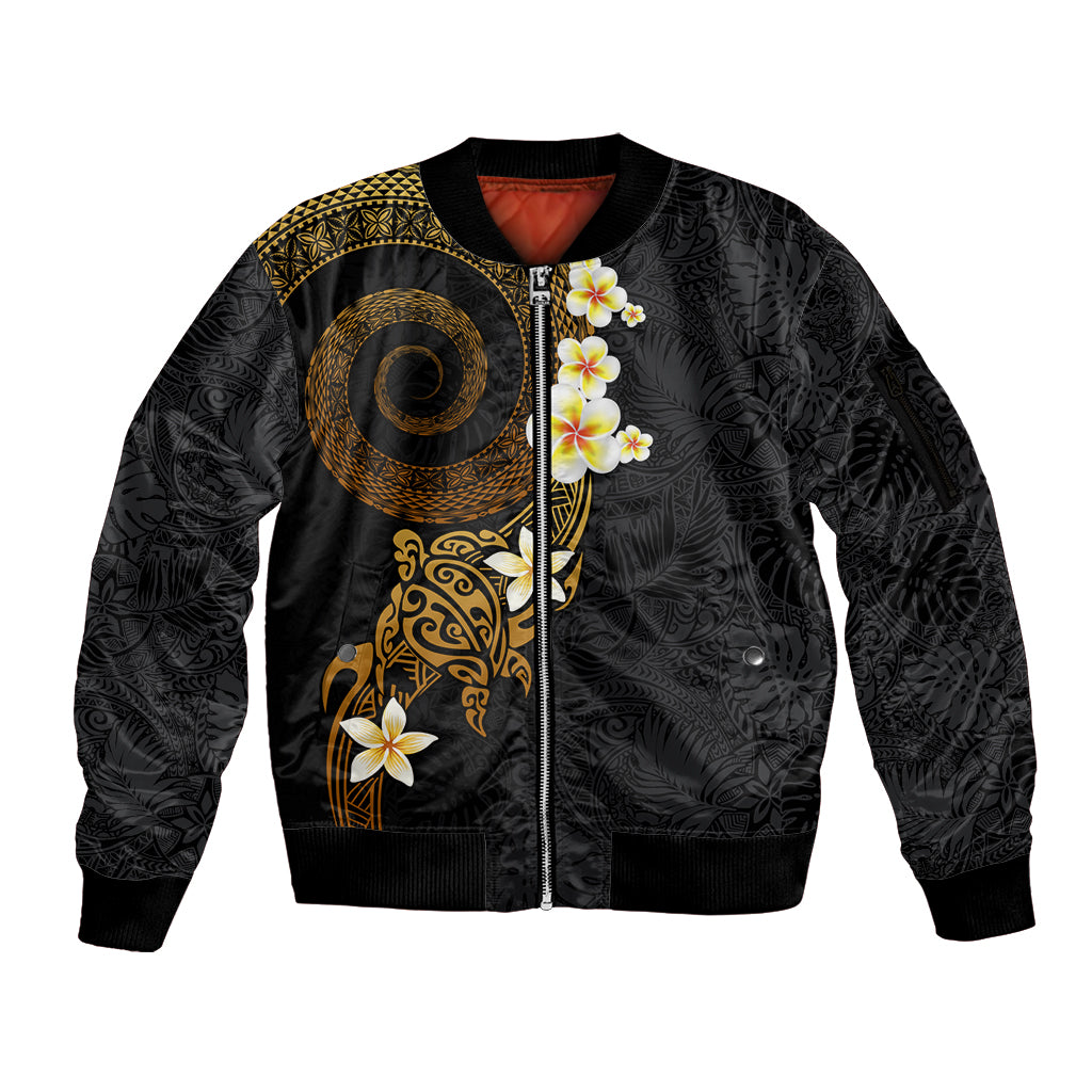 Polynesian Spiral Tribal Tattoo Sleeve Zip Bomber Jacket Golden Color LT03 Unisex Yellow - Polynesian Pride