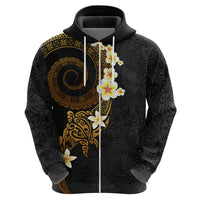 Polynesian Spiral Tribal Tattoo Zip Hoodie Golden Color LT03 - Polynesian Pride