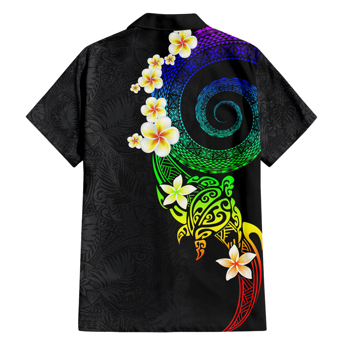 Polynesian Spiral Tribal Tattoo Family Matching Off Shoulder Maxi Dress and Hawaiian Shirt Fanciful Color LT03 - Polynesian Pride