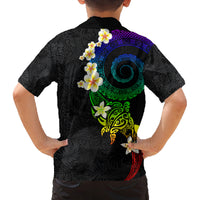 Polynesian Spiral Tribal Tattoo Family Matching Puletasi and Hawaiian Shirt Fanciful Color LT03 - Polynesian Pride